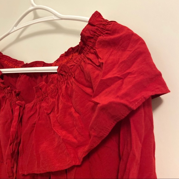 Red Cotton Top - Picture 2 of 5